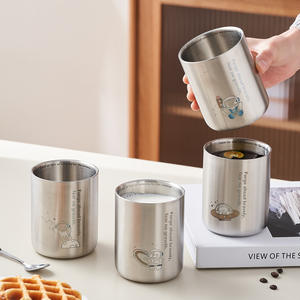 Gobelet isotherme en acier inoxydable 304 de qualité alimentaire à double paroi, tasse à café portable ronde pour la maison et l'extérieur - Product Image 2