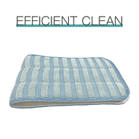 Tampon de rechange en microfibre lavable et réutilisable pour balai plat, compatible avec les têtes plates de 18 pouces, bleu, robuste, simple face, pour le nettoyage domestique