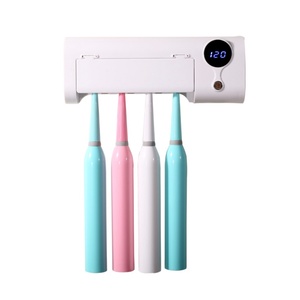 Rechargeable Tooth Brush Holder Wall-Mounted No Drilling 4 Slots Timer Function UV Toothbrush Cleaner - Product Image 1