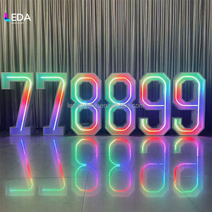 LEDA LED Neon Number Light 778899 Purple Static Display <b>Wall</b> Mount for Event Party Decoration - Product Image 2