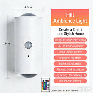 GD-V16A Magnetic RGB <strong>Night</strong> <strong>Light</strong> | 16-Color Remote &amp; Sensor Control | <strong>USB</strong> Rechargeable 3W | Shatterproof Glass+PC - Product Image 5
