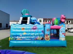 Castillo Inflable Comercial de PVC Resistente de 0.55mm con Diseño de Sirena, Parque Infantil de PVC con Temática Oceánica para <span class=keywords><strong>Alquiler</strong></span> en Carnavales al Aire Libre - Product Image 4