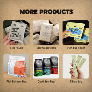 Özel Logo sekiz tarafı mat bitirme kilitli açılıp kapanabilir plastik düz alt vana kahve ambalajı - Product Image 2