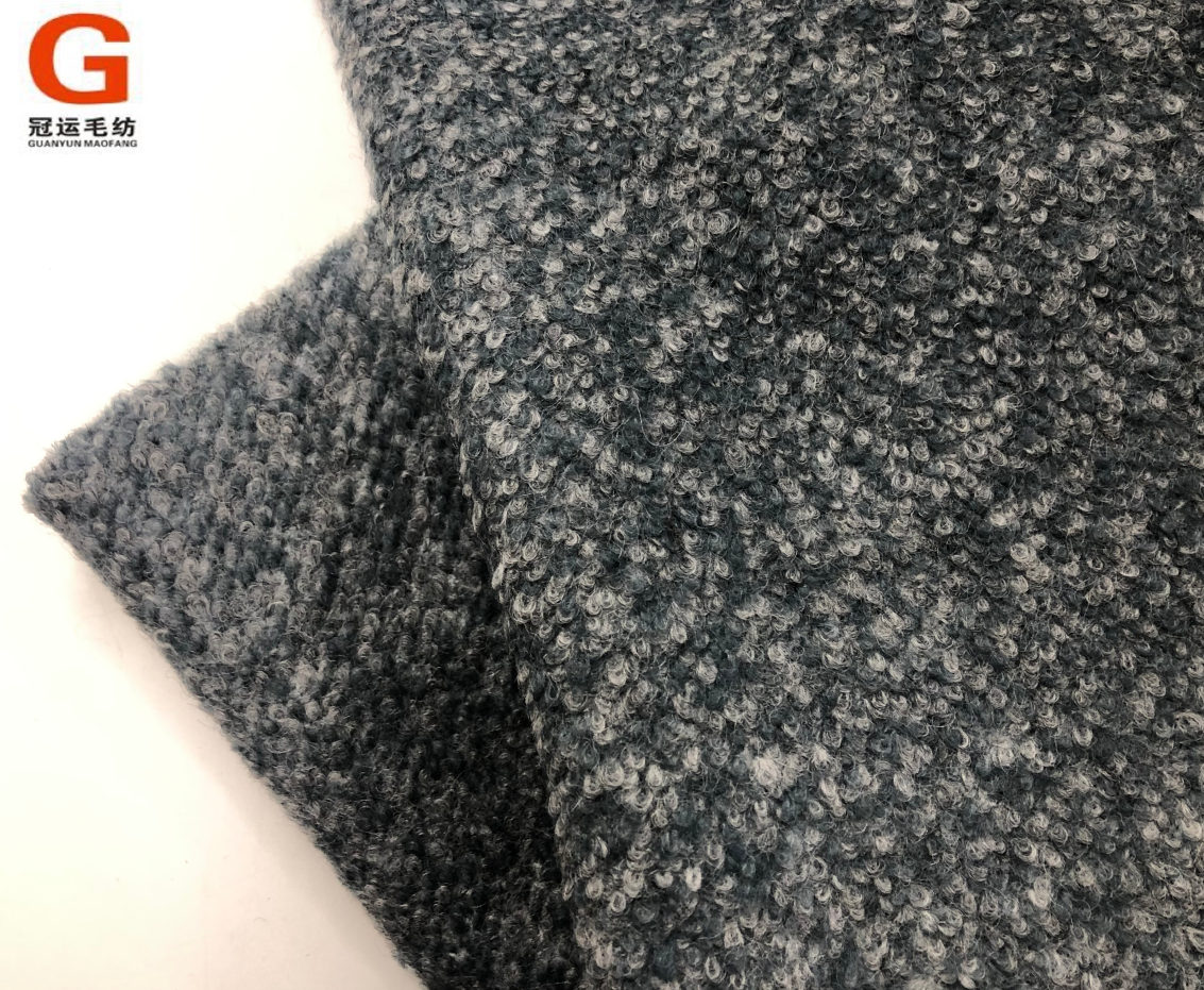 High quality wool polyester wool boucle tweed wholesale fabric china winter men fabric