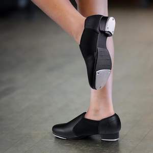 Chaussures de claquettes Dynadans pour filles, unisexes, en cuir PU, élastiques, à enfiler, talon plat pour la danse - Product Image 1