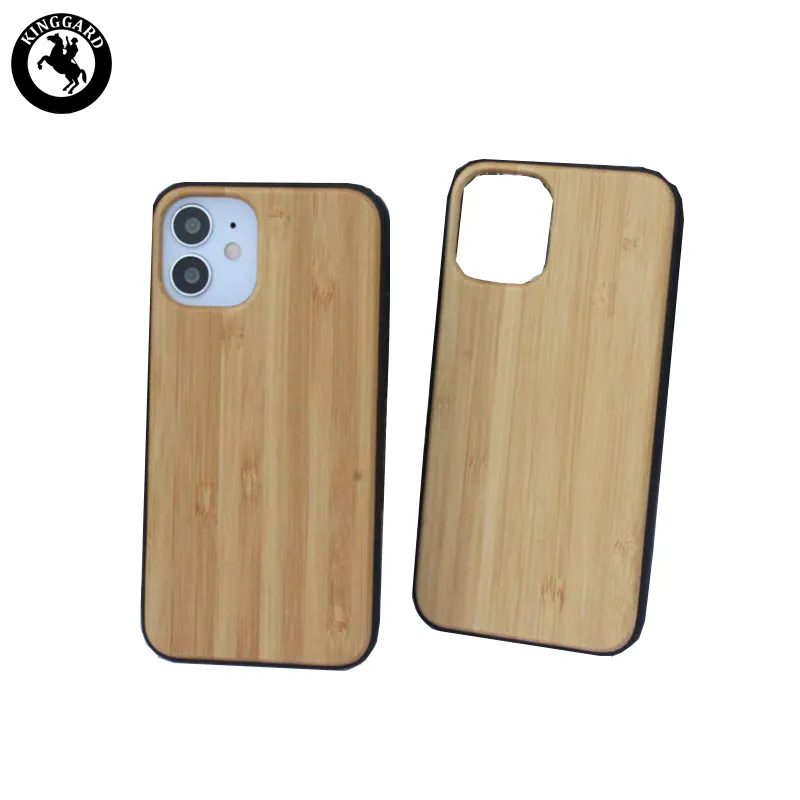 top grade hardcover bamboo blank wood case for phone 12
