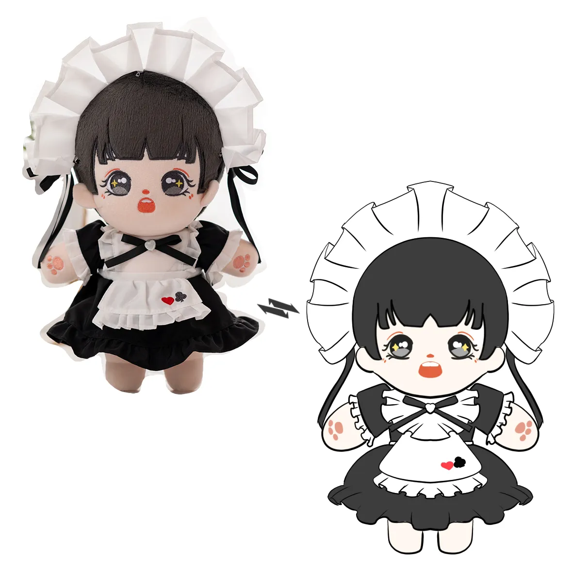 Gaopeng high quality Custom Super Soft Small Plush With Your Logo Custom Plush maid outfit Kpop idol dolls