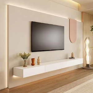 Mobile TV in Legno, Arredamento Moderno per <span class=keywords><strong>Soggiorno</strong></span>, Scaffale a <span class=keywords><strong>Parete</strong></span>, per Casa, Ufficio, Appartamento, Camera da Letto, Hotel, Ecologico - Product Image 4