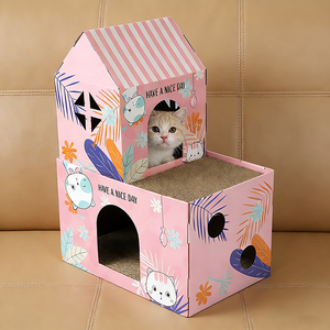 Casa <span class=keywords><strong>para</strong></span> <span class=keywords><strong>Gatos</strong></span> Corrugada en Forma de <span class=keywords><strong>Castillo</strong></span> de Dibujos Animados, Apta <span class=keywords><strong>para</strong></span> Niños, <span class=keywords><strong>para</strong></span> Dormitorio, Personalización en Pequeños Lotes <span class=keywords><strong>para</strong></span> Comercio Exterior - Product Image 1