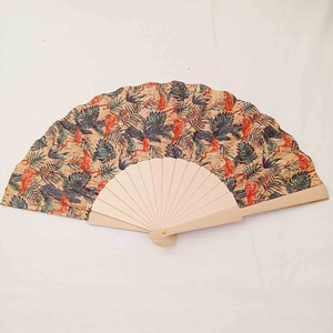 Éventail à main vintage en bois écorce Clork Retro 23cm Festival Décoration Éventail à main pliant - Product Image 6