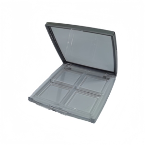 Yuecai Wholesale Luxury Silver Rim <strong>Makeup</strong> <strong>Compact</strong> Empty Interchangeable 4 or 9 Grid Eyeshadow Palette Clear Window Case - Product Image 4