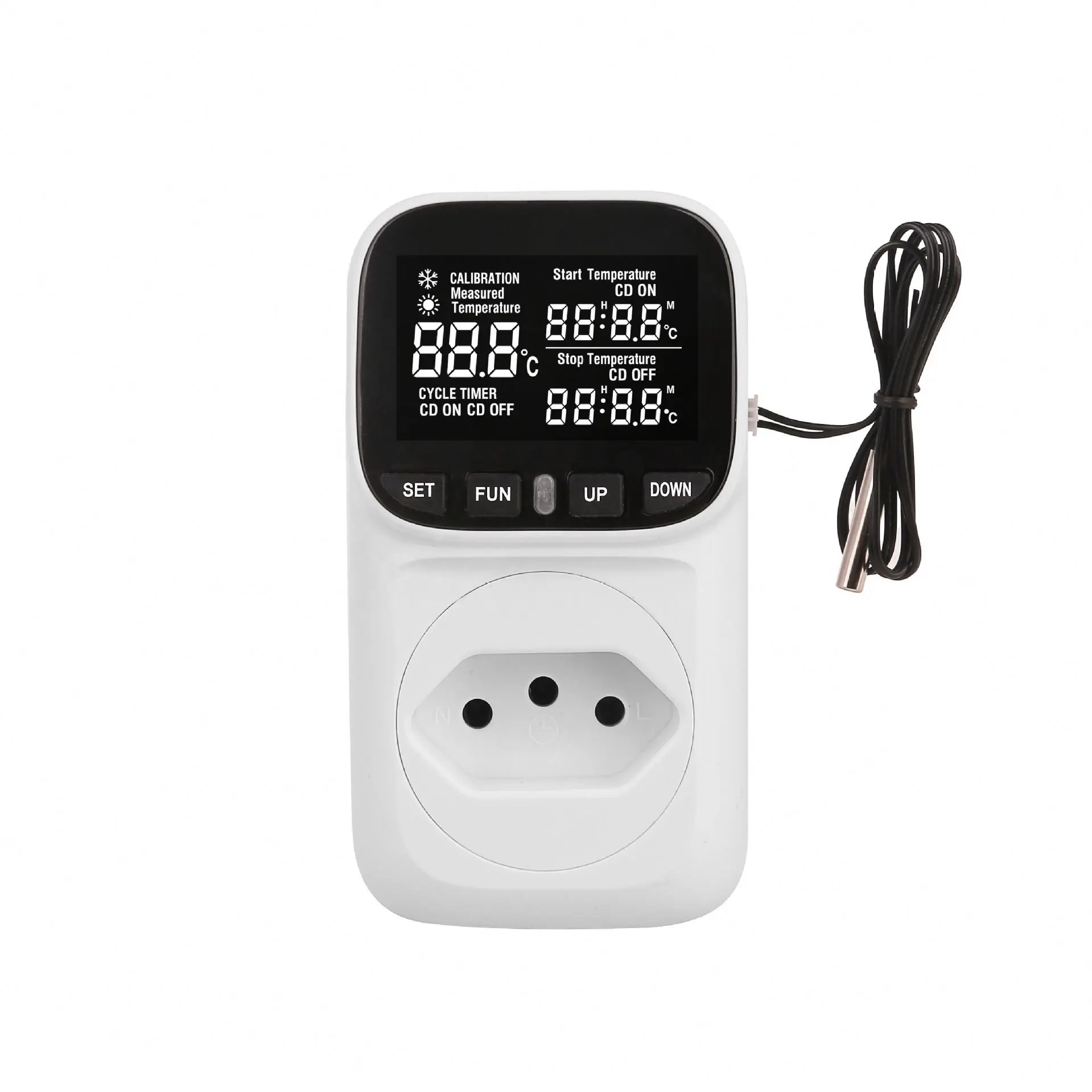 New backlight Brazil temperature control socket countdown thermal switch controller fish tank pet heating thermostat
