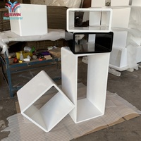 Étagère de bibliothèque en bois blanc de haute qualité, personnalisée en usine, avec des coins arrondis