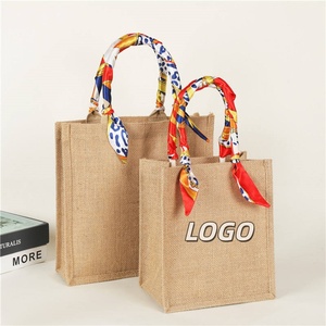Fashion Large Natural Eco-Friendly Burlap <b>Jute</b> Shopping Tote Beach Bag Custom Printed Wholesale From Shopper - Product Image 1