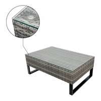 Polyrattan Gartenmöbel-Set für 4 Personen Terrassenmöbel mit Ecksofa Tisch und Kissen