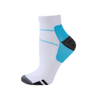 Chaussettes de compression tricotées pour soulager la douleur de la fasciite plantaire, antidérapantes, avec soutien de la voûte plantaire, soin de la cheville, chaussettes de course unisexes