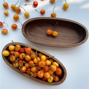 Rắn màu đen Walnut gỗ Snack khay rỗng Đĩa đơn mảnh trái cây bằng gỗ và hộp lưu trữ máy tính để bàn bán buôn tùy chỉnh logo - Product Image 3