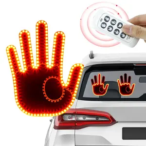 Usine prix de gros doigt du milieu lumière voiture accessoires lumières super cool geste de la main led voiture doigt lumière