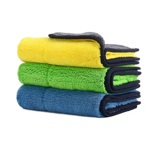 38x45cm 600gsm 800gsm Microfiber Coral Fleece Cleaning Cloth Car Wash Drying Towels with Laser Logo