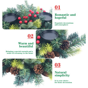 Décoration de table de Noël LANJO avec 2 porte-bougies de Noël et guirlandes lumineuses LED - Product Image 3