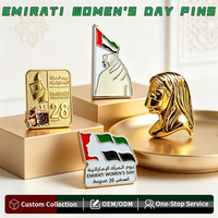 Insignia Metálica del Día de la Mujer Emiratí, Bandera de los EAU, Mujer Árabe Tradicional, Pin de Solapa 3D con Relieve Dorado, Broche de Recuerdo para Festivales, Regalo
