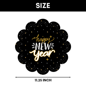 Xieli Happy New Year Eve Party Cargador de papel desechable One Time Party Table Decor Manteles individuales negros - Product Image 3