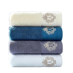 Wholesale Hot-selling High Quality Soft Terry 5 Star Luxury Box Gift Dobby 100% Cotton Bath Towel Sets For Hotel And Home