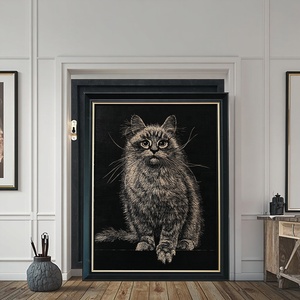 Lüks Modern sanat hayvan boyama dekoratif Modern baskı tablo çerçeveli el zanaat asılı dekorlar - Product Image 1