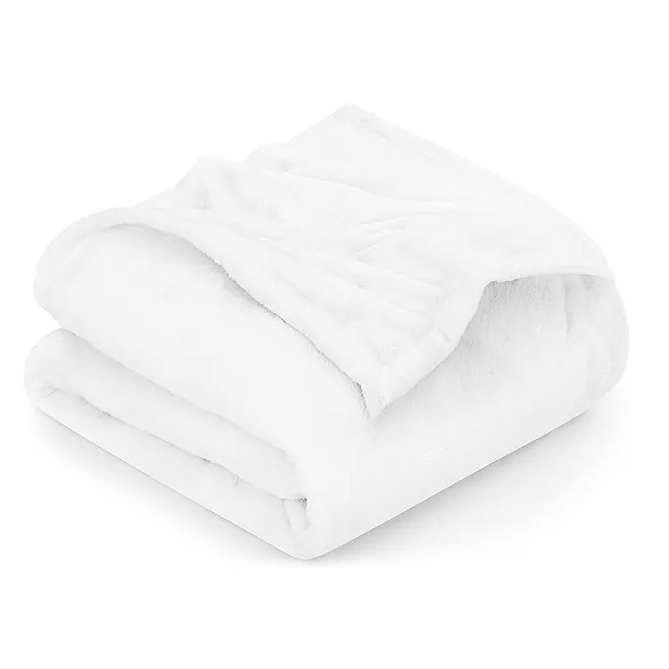 100% polyester plain 280gsm fleece blanket with custom logo luxury throw blanket