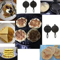 Moule à gâteau domestique, ustensile de pâtisserie, appareil à gaufres antiadhésif en fonte, poêle à gaufres pour cuisinière à gaz et à induction, pré-assaisonné