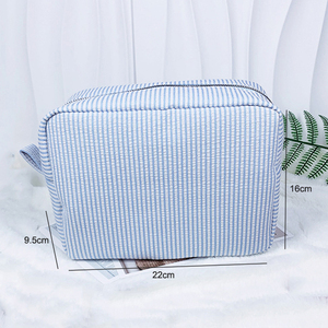 Bolsa de Regalo para Damas de Honor de Gran Capacidad, Lista para Bordar, Bolsa de Cosméticos para Damas de Honor, Bolsa de Maquillaje de Seersucker para Mujer - Product Image 4