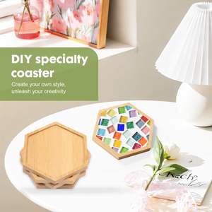 Lot de 12 sous-verres de 10 cm, sous-verres en bois, sous-verres en bambou, plateaux de base vides pour l'artisanat, petits plateaux en bois pour tasses à boire - Product Image 2