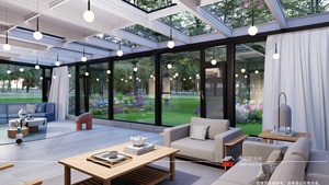 <span class=keywords><strong>Terraza</strong></span> Exterior Cerrada y Aislada, Invernadero de Aluminio y <span class=keywords><strong>Vidrio</strong></span> para Patio Trasero, <span class=keywords><strong>Vidrio</strong></span> Templado Doble para Uso Residencial y de Oficina - Product Image 4