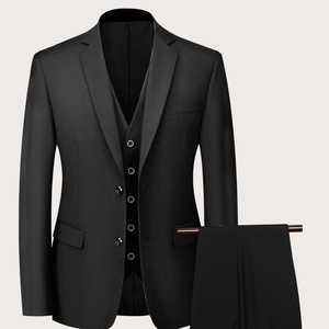 Men Business <b>Suits</b> Italian Solid Color Single-breasted Lapel <b>Buttons</b> Windproof Breathable All Season Daily Wear Good Quality - Product Image 4