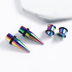 Bouchons coniques d'<span class=keywords><strong>oreille</strong></span> en acier inoxydable 316L colorés <span class=keywords><strong>7mm</strong></span> 9mm Tunnel d'<span class=keywords><strong>oreille</strong></span> jauges extenseurs d'<span class=keywords><strong>oreille</strong></span> bouchon d'étirement - Product Image 4