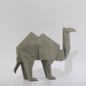 تمثال سيراميك جمل حيوان حديث مع شكل ماسي لهجة زخرفية أنيقة لديكور المنزل العصري والأنيق - Product Image 4