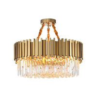 Lustres Modernes Nordiques de Luxe Personnalisés pour Hôtels et Mariages – Grandes Suspensions Dorées – Lustre de Salon en Cristal Ovale/Long/Carré
