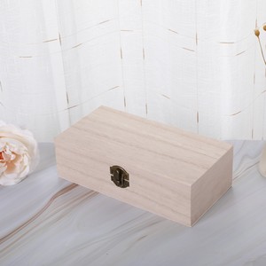 กล่องเก็บของไม้เพาโลเนีย 20x10x6 ซม. ทรงสี่เหลี่ยม ฝาเปิดแบบพลิก กล่องใส่เครื่องประดับ พร้อมสลักลาย แหล่งกำเนิดชานตง - Product Image 3