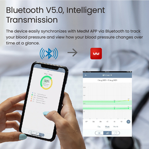 Cho điện <span class=keywords><strong>Bluetooth</strong></span> thông minh cổ tay Huyết Áp Màn hình tự động kỹ thuật số BP Cuff Ultra Slim chính xác Heart Rate Tracker - Product Image 5