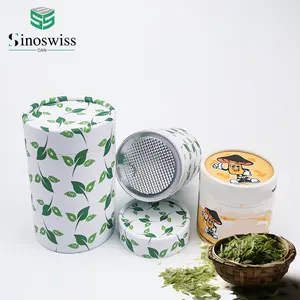 Kantong kemasan teh paket makanan desain kantung karton kertas silinder kemasan teh sachet