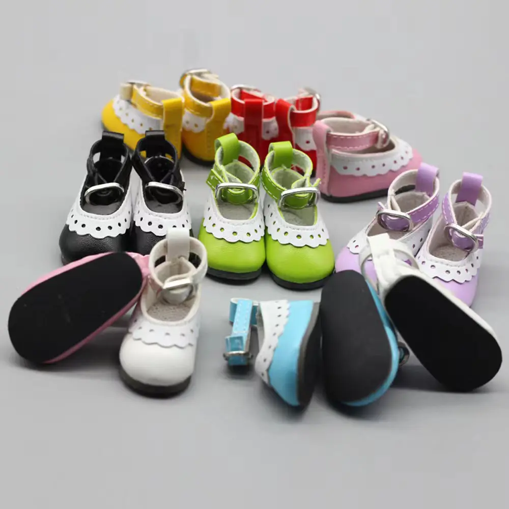 Mini Style Shoes Flip Flops/Sneakers/blown pink blue yellow Leather Shoes for doll customization