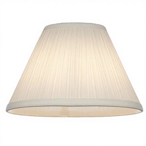 Abat-jour Liteng moderne en tissu plissé blanc en forme de cône avec cadre métallique, couleur personnalisable, à clipser sur ampoule, garantie 1 an pour lampe de table - Product Image 2