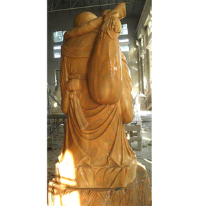 Offre Spéciale naturel marbre jaune pierre <span class=keywords><strong>bouddha</strong></span> Statue Design traditionnel sourire bouddhas Sculpture <span class=keywords><strong>extérieur</strong></span> <span class=keywords><strong>jardin</strong></span> utilisation 1 an de garantie - Product Image 2