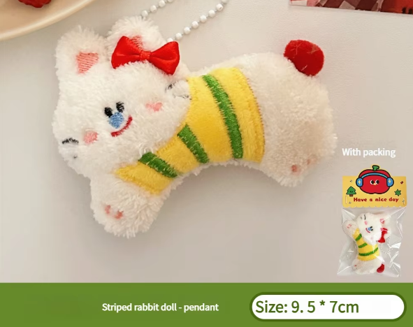 Poupée lapin rayé