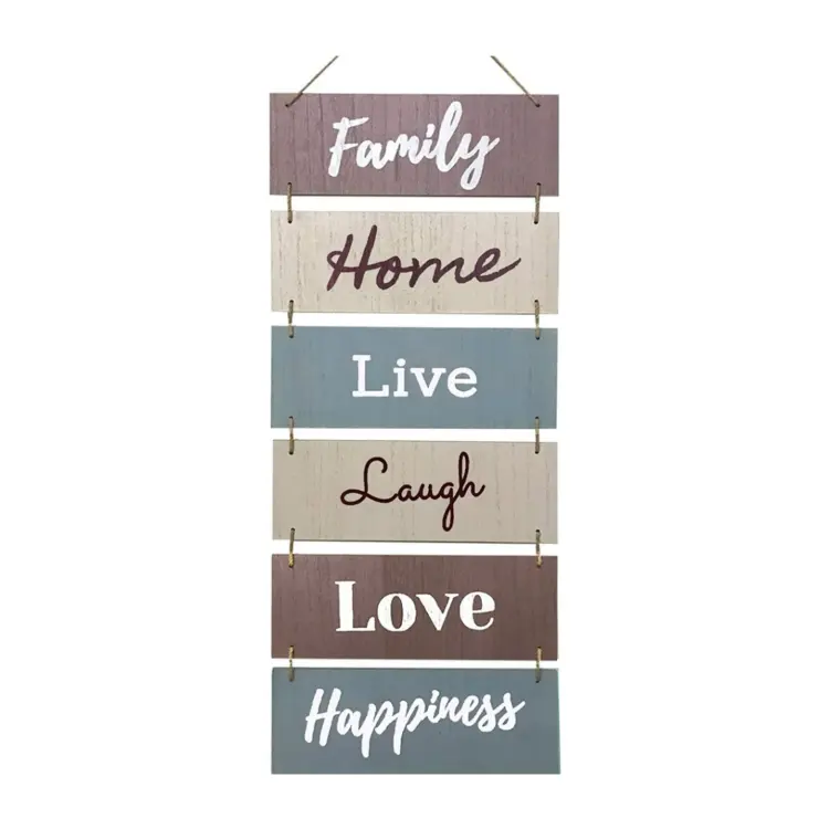 Rustic Wooden Decor Hanging Wall Sign Hanging Wood Craft Wall Decoration For Living Room Bedroom Family Home