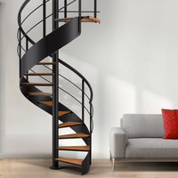 Einfach zu Installierende Villa-Gewerbe-Glas-Wendeltreppe, Innenbereich-Holzstufen-Helikal-Treppe für Wohngebäude
