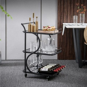 Carrito de comida portátil superventas transfronterizo, de diseño creativo para uso comercial en restaurantes, hoteles, KTV, eventos de boda y servicio de té - Product Image 1