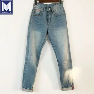 Atacado japonês calças de brim das mulheres-Design personalizado disponível estilo japonês coreano 13oz b/w lavada jeans jeans jeans femininos