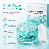 Crème en capsules bleues YECUCE PDRN à l'acide hyaluronique, logo personnalisé, crème réparatrice anti-âge pour le visage, hydratant, complexe 5HA, niacinamide