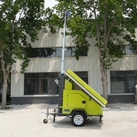 7m-9m Hohe Solar-Lichttürme Industrielle Tragbare Kleine Mobile Beleuchtungstürme mit Drahtlosen CCTV-Kameras